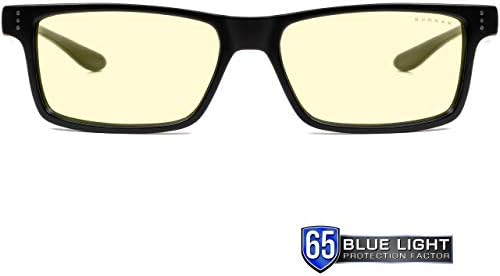 Гунар-Премиум Очила За Читање-Блокира 65% Сина Светлина-Теме, Оникс, Килибарна Нијанса, Pwr +2.0