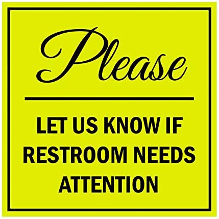 Знаци на плоштадот Билита Ве молиме, известете ни дали во тоалетот има потреба од знак за внимание со лепило, монтирање на која