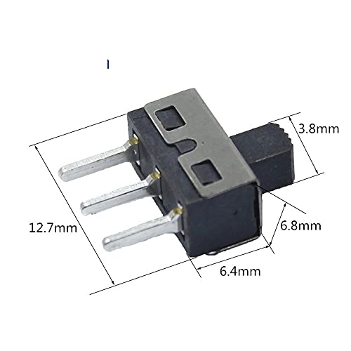 10 парчиња SS12D10 SS12D11 прекинувач за менување 3pins директно нозе 1p2t рачка со висока 5мм растојание од 4,7 mm 3A 250V SS12D10G5