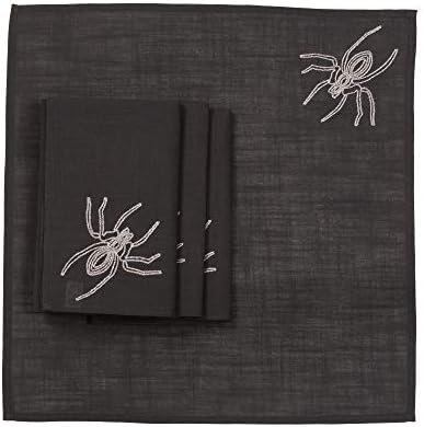 Xia Home Fashions Ноќта на вештерките пајак веб -салфетка, 20''x20 '', црна