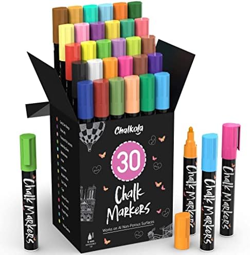 Пакет за забавни бои Chalkola - 30 маркери 6мм + 6 бела сорта