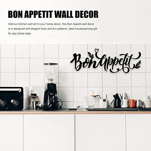 Dancenser Bon Appetit wallиден декор, метална кујна wallид декор, метална wallидна уметност фарма куќа бон апетит виси знак за готвење за трпезарија,