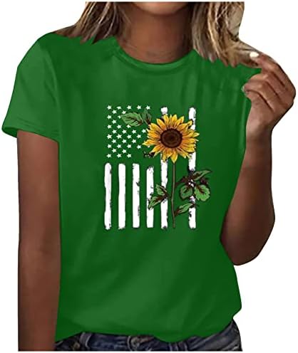 Американско знаме маичка Патриотски кошули жени 4-ти јули Теј Врво