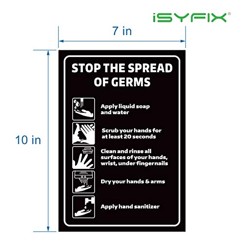 Исификс измијте ги рацете Запрете ги налепниците за ширење на знаците - 2 пакувања 7x10 инчи - Премиум само -лепете винил, етикети
