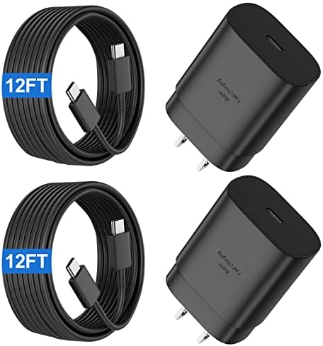Samsung Super Fast Charger Type C, 12ft Android Phone Chaber Calger Cable Брзо полнење со 25W USB C полнач за полнач за Samsung Galaxy S23