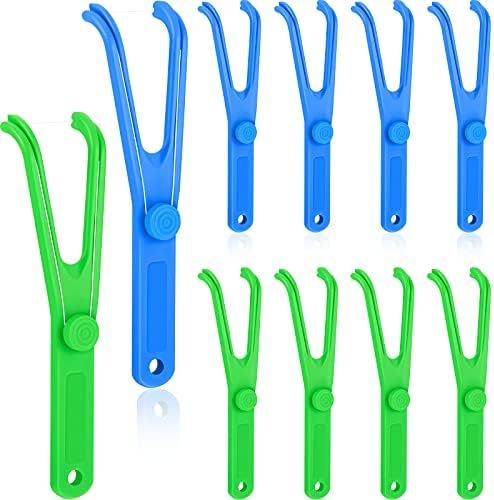 10 парчиња држач за заби на стоматолошки конец што може да се користи за стоматолошки конец за полнење глави на конец на рачката на најголемиот