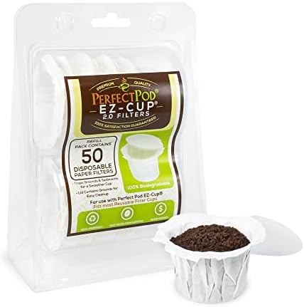 Совршени филтри за хартија за еднократна употреба Pod Ez-Cup со патентиран дизајн на капакот за еднократно кафе за еднократно кафе 4-пакет