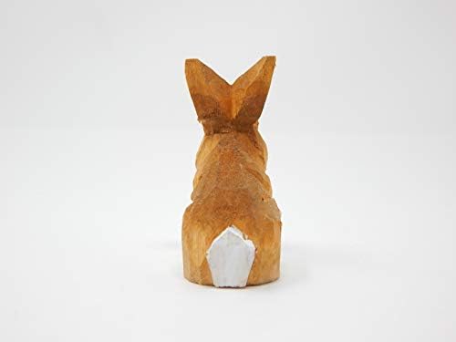 Кафеав зајак зајаче минијатурно дрво фигура градина статуа малечка уметност за украсување на животни