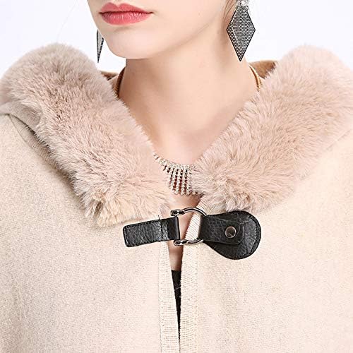 Flygoенски женски луксузен ракав за патеки со крзно од крзно наметка пончо џемпер за џемпер за надворешна облека