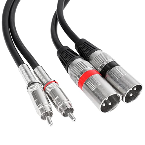 ItsRock XLR до RCA кабел, тешка двојна XLR машка до двојна RCA HIFI стерео аудио кабел, 2 XLR до 2 RCA InterConnect The Lead Wire