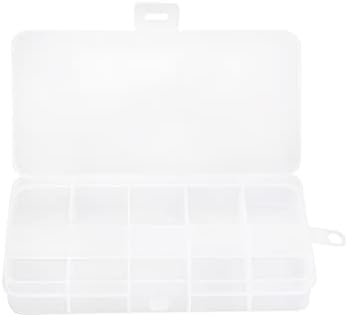 Кутија за складирање на компоненти Jutagoss - Пластични фиксирани 10 решетки за електронски компоненти контејнери со алатки чиста бела