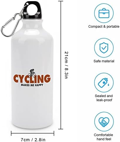 Возењето велосипед ме прави среќен вакуум изолирано алуминиумско шише со шише со вода со велосипед со капаци со капаче за пресврт