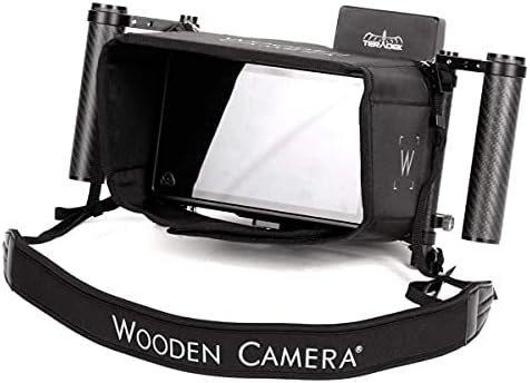 Монитор за монитор на директорот на дрвени фотоапарати со пакет на плоча за батерии за злато, вклучува лента за вратот и сенка