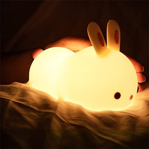 Ноќни светла силиконски затемнети USB ламби за полнење за деца бебешки подароци цртан филм симпатична животинска зајаче ноќна ламба