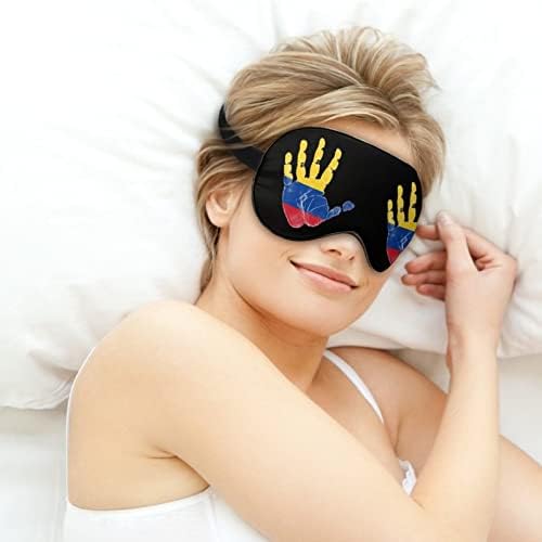 Колумбија знаме дланка, смешна спиење маска за очи, мека покривка за очи, со прилагодлива лента за ноќни очила за мажи за мажи