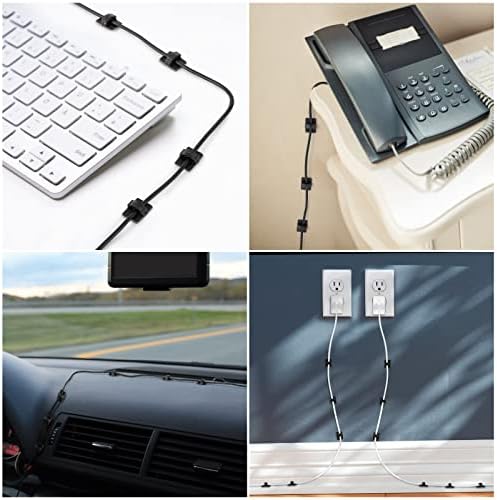 GWHOLE 100PCS 3M лепливи кабелски клипови за управување со жица за управување со автомобил, канцеларија и дом