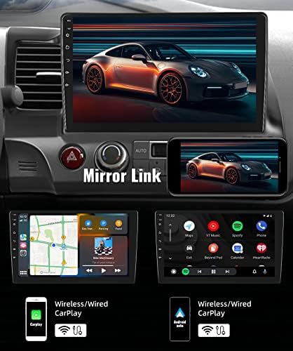 UNITOPSCI Android 11 Автомобил Стерео Радио За Honda Civic 2006-2011 Безжичен Apple CarPlay Android Auto 2G+32G Огледало Линк Bluetooth