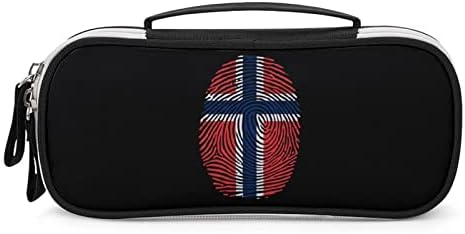 Норвешка знаме отпечаток отпечатен молив со молив, торбичка со рачка со рачка за преносна торба за шминка, организатор
