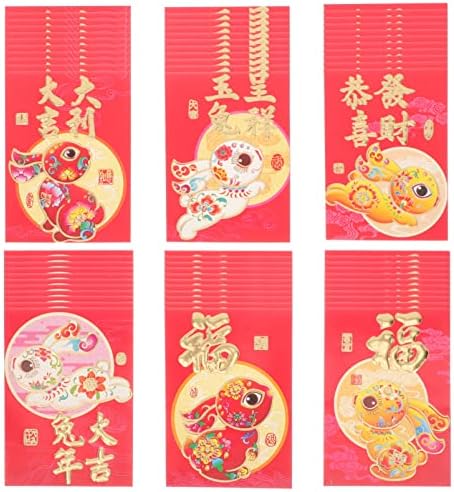 60 Еез Кинеска Нова Година Црвени Пликови Среќни Џебови За Пари Хонгбао За Пролетен Фестивал 2023 Година Новогодишен Роденден
