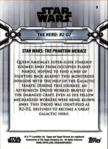 2019 Топс Хром Војна На Ѕвездите Наследство Син Рефрактор 9 Херојот: Р2-Д2 /99 Трговска Картичка