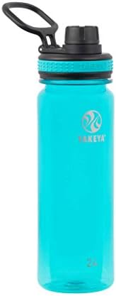 Takeya Premium Quality Tritan Plastic Sport Water шише со капакот на Spout, BPA бесплатно, 24 унца, океан