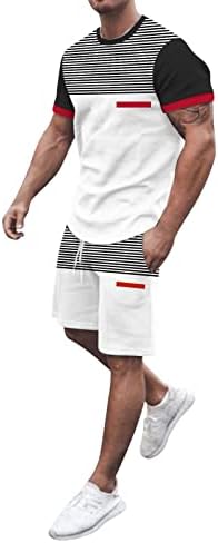 Mens Spring Suits Summer Luemure Sports Sports Дише апсорбирање на зашивање печатени кратки ракави шорцеви со две парчиња сет мажи