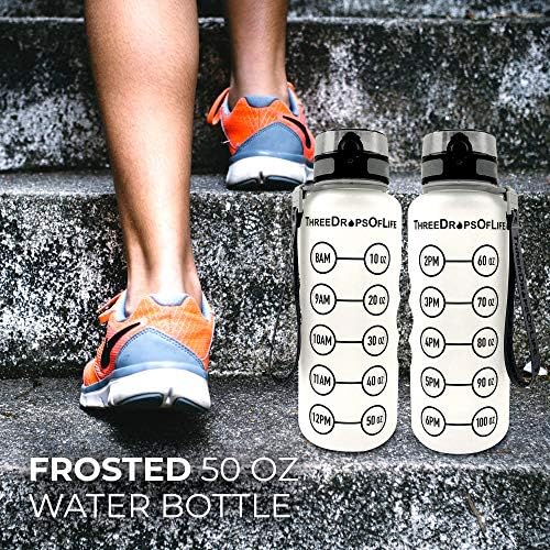 Три капки живот нови шишиња со големи спортови на вода, најдобро замрзнато чисто пластично шише за следење на хидратација, паметно
