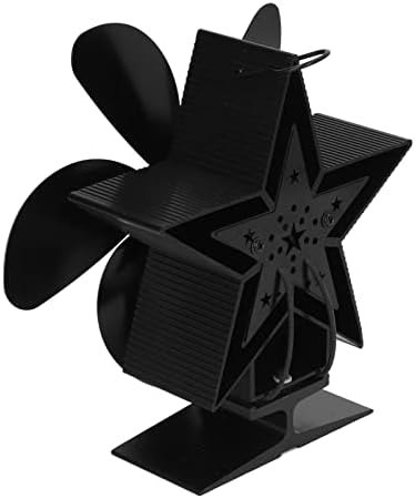 Вентилатор за Шпорет на дрва, Неелектричен Вентилатор Алуминиумска Легура Автоматско Палење На Топлина Без Промена На Бојата Црн Низок