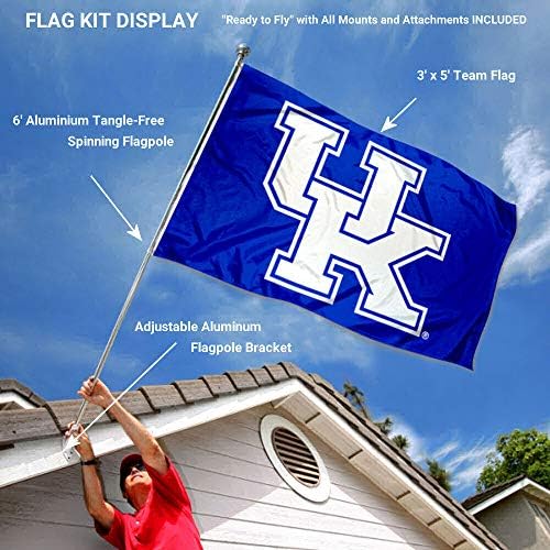 Kentucky Wildcats ново знаме за лого во Велика Британија со комплет за пол и заграда