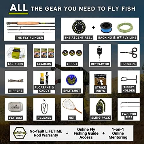 Вложување летаат копродукции | Пакети за почеток | 23 додатоци за риболов со мува Комбо за опрема | Совршен комплет за почетници | Вклучува