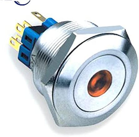 5 парчиња/лот 28мм Моментарна 1NO1NC Водоотпорна анти -вандалска точка LED светло осветлена метална метална копче Не'рѓосувачки челик
