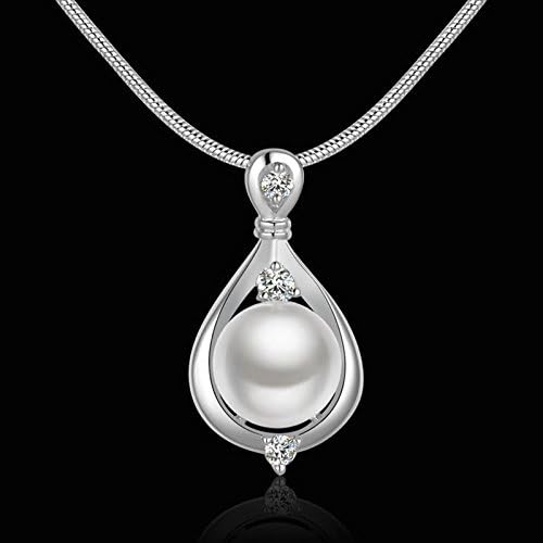 Panwa накит oyоеера 925 de Plata de ley Colgante Coocte de Perlas de Cristal Cadena