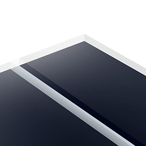 Тротек | Транспарентен акрилен лист со обоена обвивка од обратна страна | 4 компјутери | Мат чиста/црна | 12 x 20 x 1/8 | 2 ply | Обратно гравура