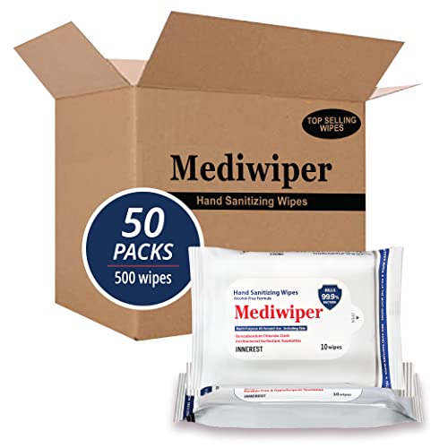 Innerest Mediwiper 500 марамчиња кои освежуваат влажни марамчиња антибактериски марамчиња без алкохол без големина на патување | Марамчиња