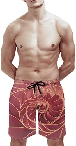 Крива на фибоначи Златен дел Спирална морска школка текстура машка пливање стебла Брзи суви шорцеви на плажа мрежа постава со џеб
