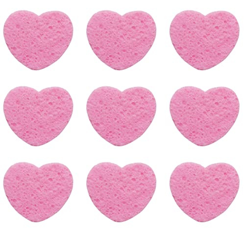 Рувадо 10 Парчиња Компресирани Сунѓери За Лице Форма На Срце Розова Лек Чистење Сунѓер Влошки За Жени Девојки Чистење Пилинг Отстранување Шминка