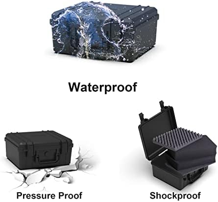 МАТ МАГ Водоотпорен тврд случај со прилагодлива пена преносен за камера, дрон, опрема, алатки, заштитно патување за складирање, носење, 11 * 9.5