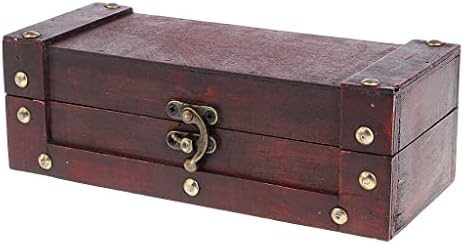 Мгвје Кутија За Складирање Фиба Антички Ретро Стил Кутија За Фиба За Заклучување Дрвена Кутија За Ѓердан Дрвена Кутија