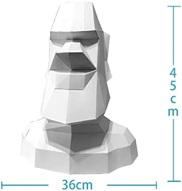 Исклучок Камен статуа форма DIY хартија скулптура 3Д хартија модел Геометриски хартија трофеј Рачно изработен оригами загатка креативна