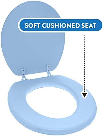 Ginsey Home Solutions крајбрежно сино тркалезно меко перничено тоалетно седиште