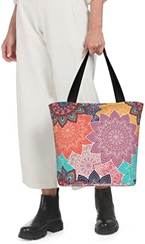 Шарено цветно платно торба за женски рамено торбички торбички со патент работно училиште патување шопинг колеџ