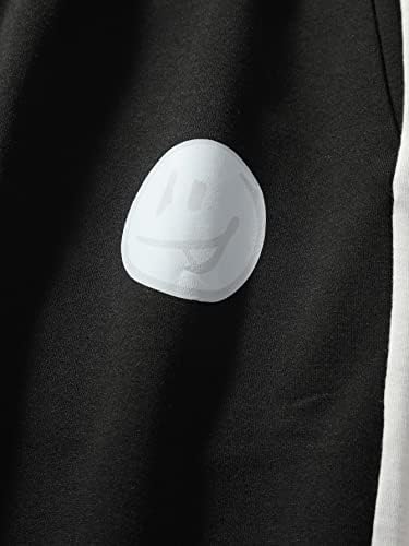 Oshho Облека со две парчиња за мажи мажи, графички блок во боја и џемпери на половината на половината