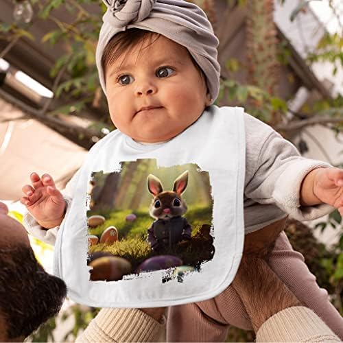 Велигден Зајаче Уметност Бебешки Лигавчиња-Печатени Бебешки Лигавчиња За Хранење - Слатки Лигавчиња За Јадење