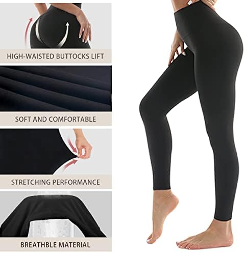 Laite Hebe 4 пакуваат хеланки со високи половини за жени- мека контрола на стомакот за слабеење јога панталони за вежбање