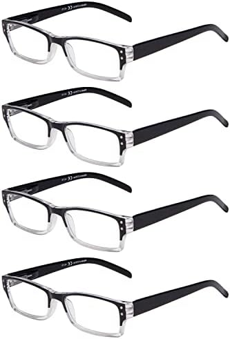 Eyekepper Заштедете 10% на комплет 5 пакувања класични очила за црно читање за мажи и 4 пакувања со две тони црни чисти читатели