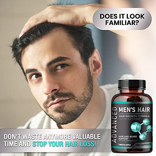 Витамини За Раст На Косата За Мажи-Апчиња Против Губење На Косата. Повторно растење На Косата &засилувач; Додаток За Раст На Брадата За