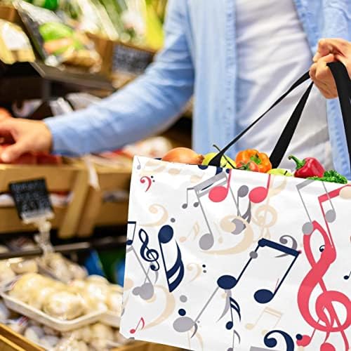 Кошар за шопинг Jdez Музички белешки за еднократна торба за намирници за перење, преносен пикник за купување торбички торбички торбички