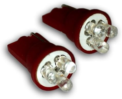 TuningPros LEDAT-T10-R3 STROY STROY LED светилки T10 клин, 3 LED црвен 2-PC сет