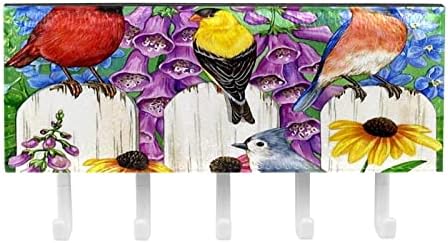 Gueероткирски куки, висечки куки, лепливи куки за виси, шарени цвеќиња растенија птици животни