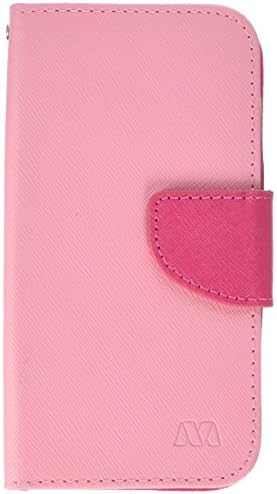 Asmyna Moto E 2 -та генерација паричник MyJacket со слот за картички - Пакување на мало - розова шема/топла розова лагер